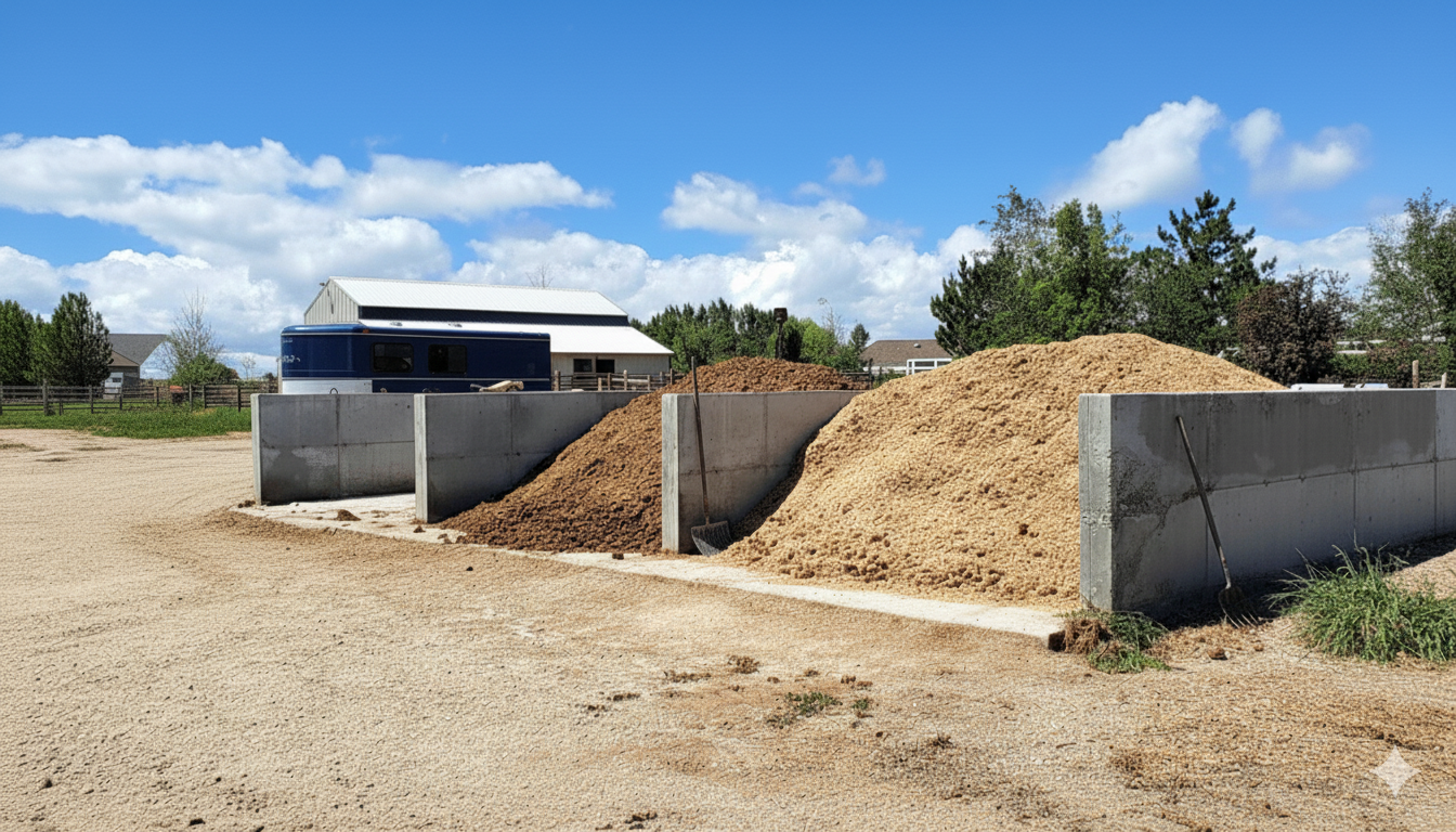 Large manure piles at Wellington equestrian facility